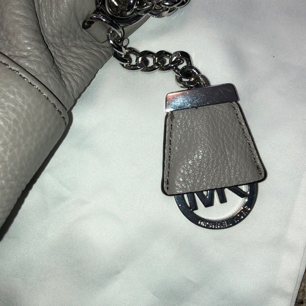 Michael Kors Leather Grey Shoulder Tote - Picture 7 of 8
